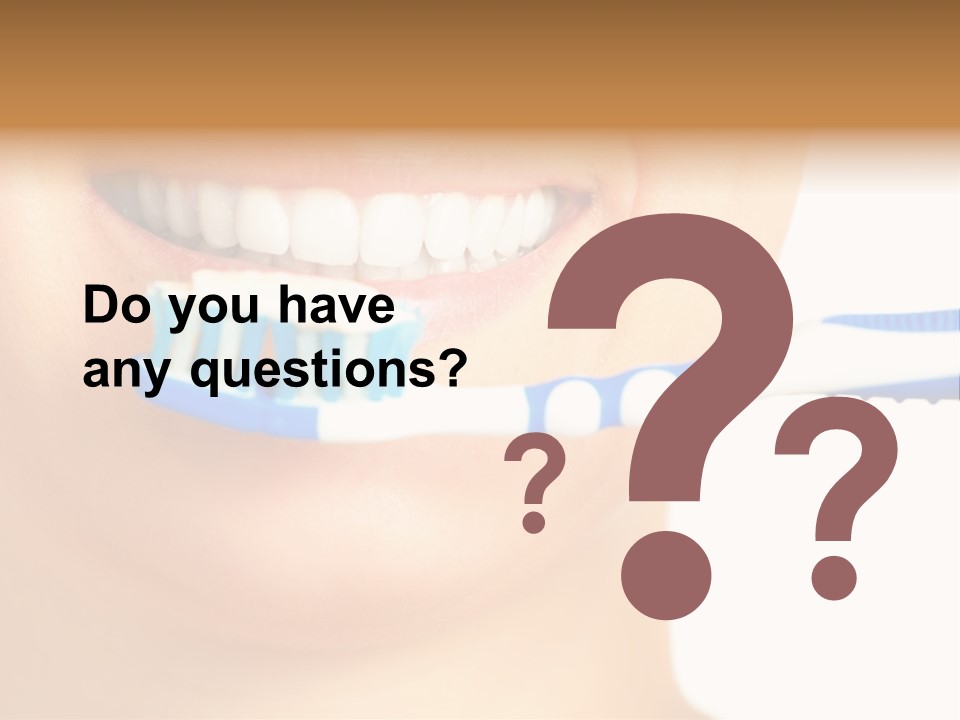 A Woman With A Toothbrush In Her Mouth PowerPoint Template
