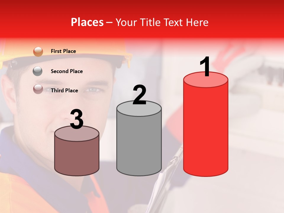 A Man Wearing A Hard Hat And Holding A Clipboard PowerPoint Template