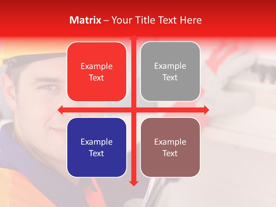 A Man Wearing A Hard Hat And Holding A Clipboard PowerPoint Template