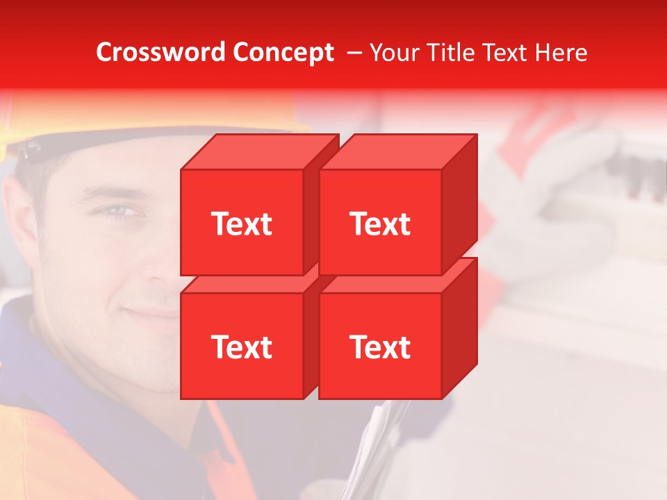 A Man Wearing A Hard Hat And Holding A Clipboard PowerPoint Template