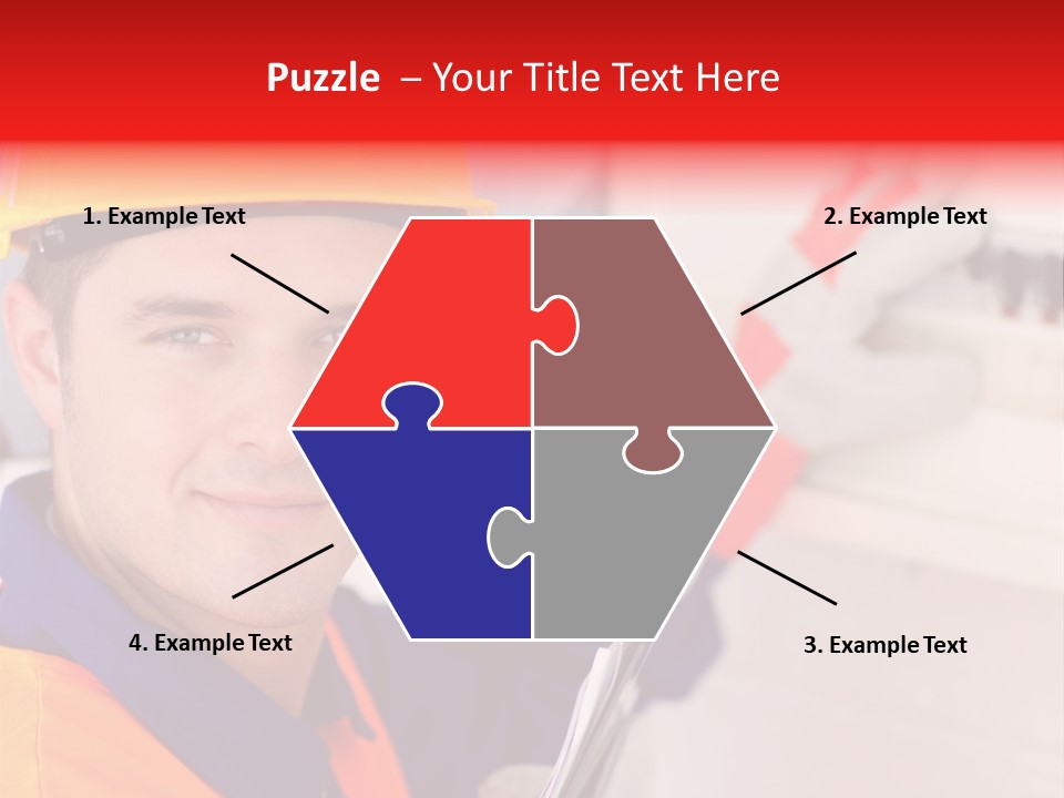 A Man Wearing A Hard Hat And Holding A Clipboard PowerPoint Template