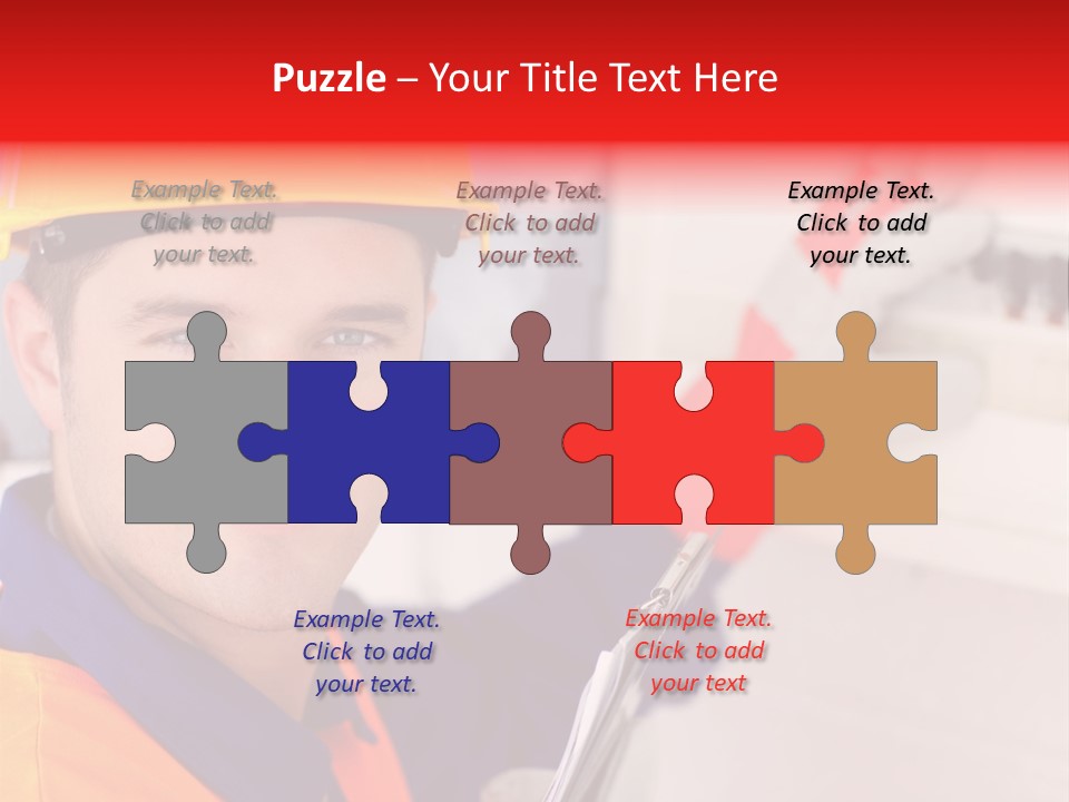 A Man Wearing A Hard Hat And Holding A Clipboard PowerPoint Template