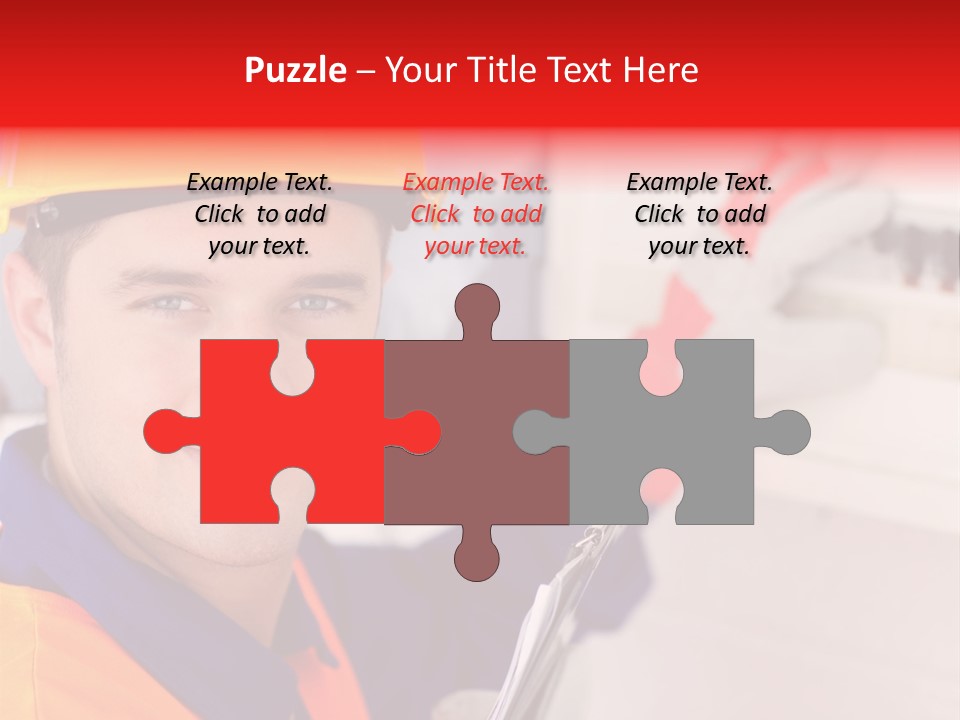 A Man Wearing A Hard Hat And Holding A Clipboard PowerPoint Template