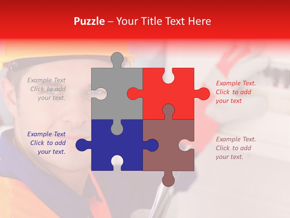 A Man Wearing A Hard Hat And Holding A Clipboard PowerPoint Template