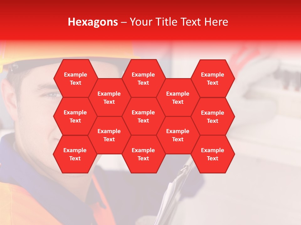 A Man Wearing A Hard Hat And Holding A Clipboard PowerPoint Template