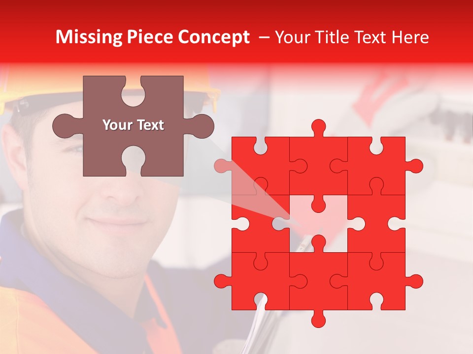 A Man Wearing A Hard Hat And Holding A Clipboard PowerPoint Template