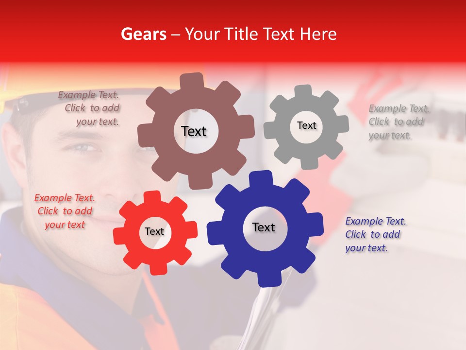 A Man Wearing A Hard Hat And Holding A Clipboard PowerPoint Template