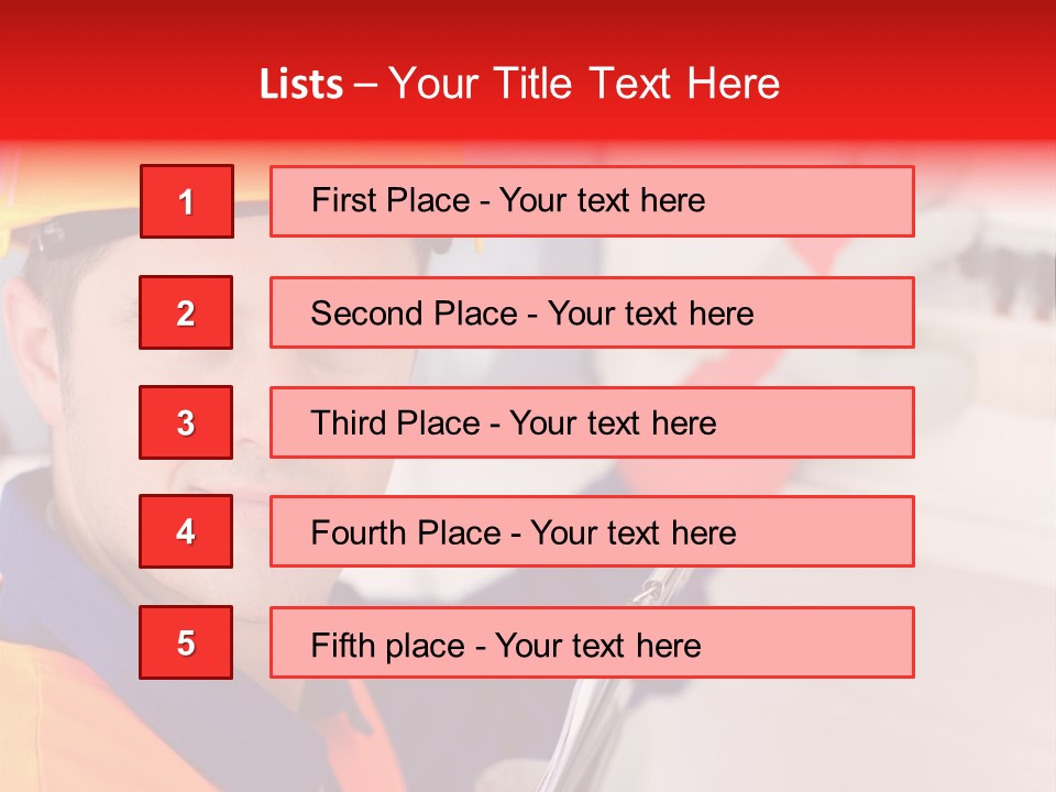 A Man Wearing A Hard Hat And Holding A Clipboard PowerPoint Template