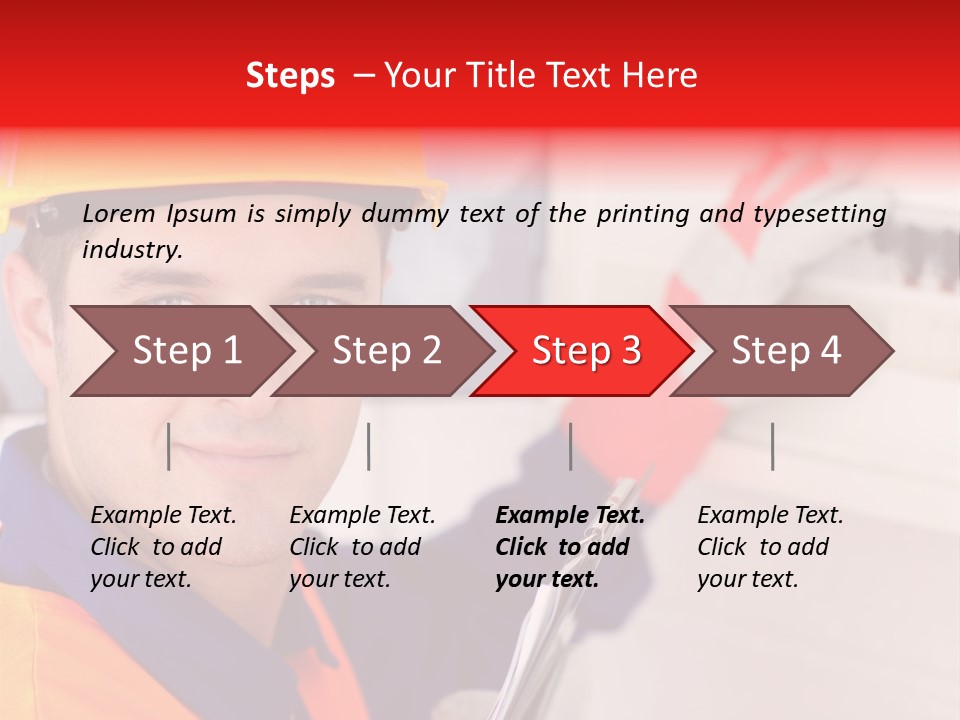A Man Wearing A Hard Hat And Holding A Clipboard PowerPoint Template