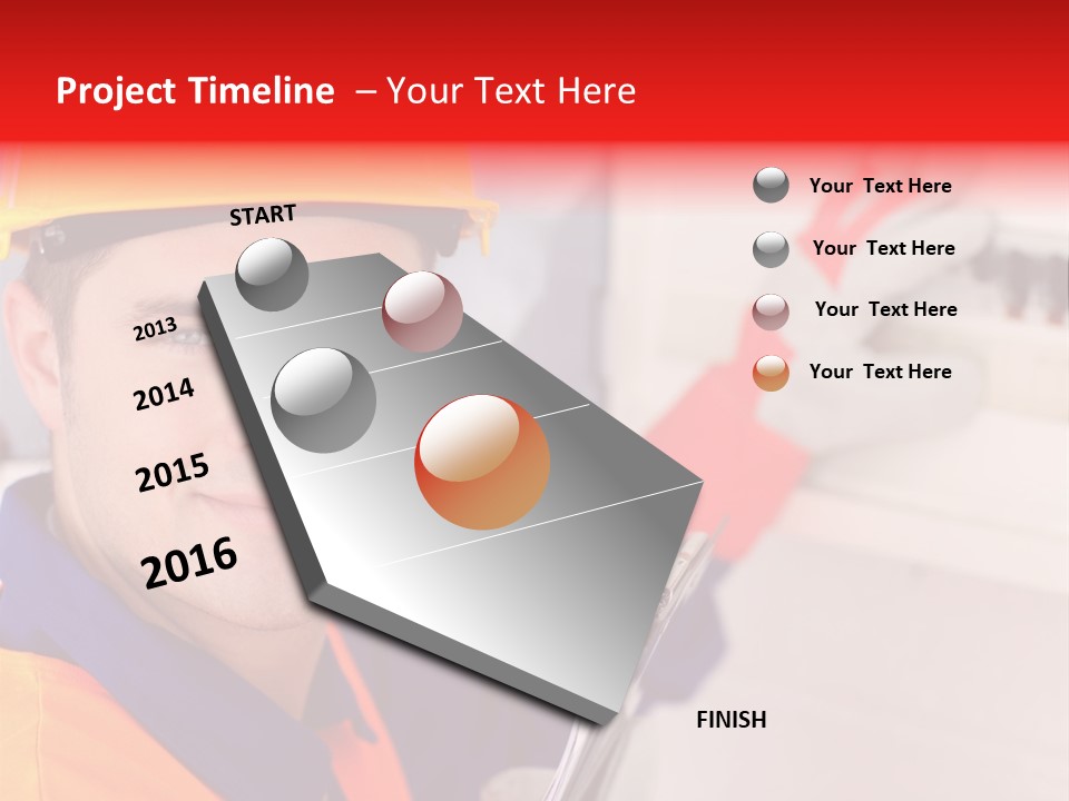 A Man Wearing A Hard Hat And Holding A Clipboard PowerPoint Template