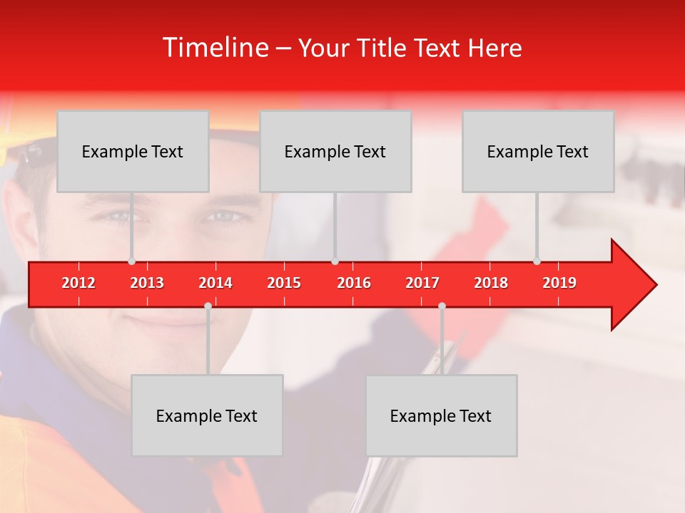 A Man Wearing A Hard Hat And Holding A Clipboard PowerPoint Template