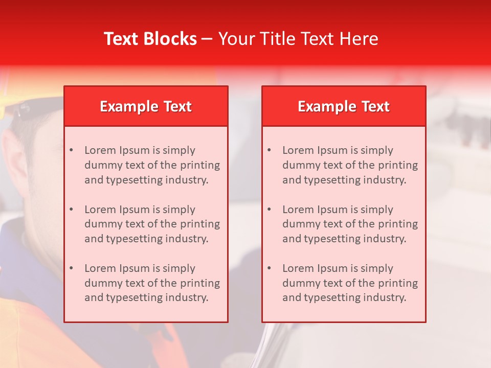 A Man Wearing A Hard Hat And Holding A Clipboard PowerPoint Template