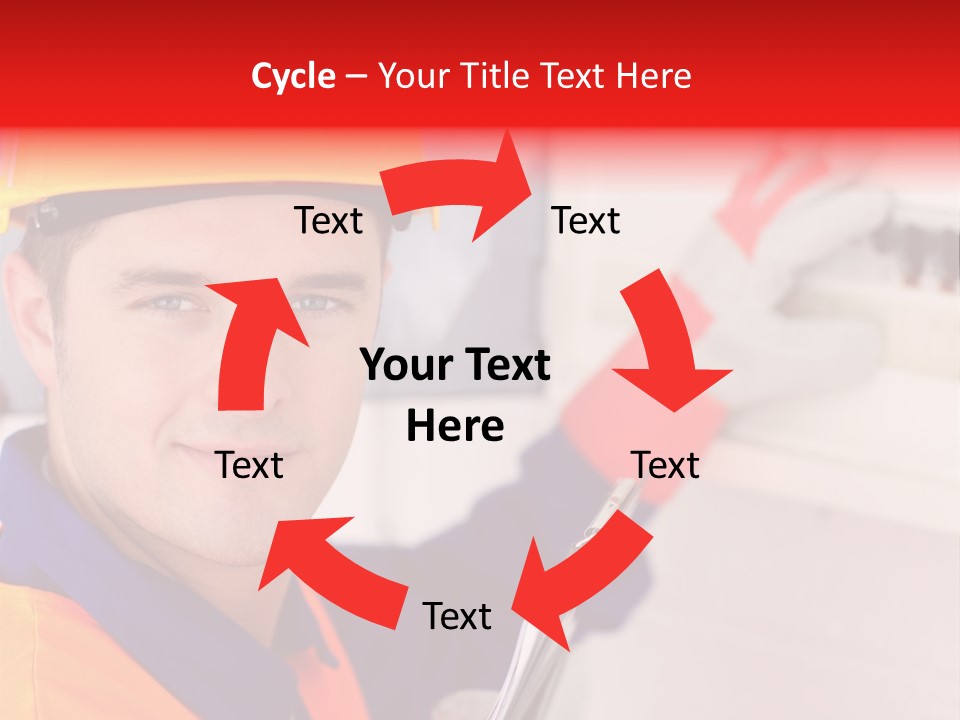 A Man Wearing A Hard Hat And Holding A Clipboard PowerPoint Template