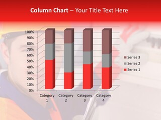 A Man Wearing A Hard Hat And Holding A Clipboard PowerPoint Template