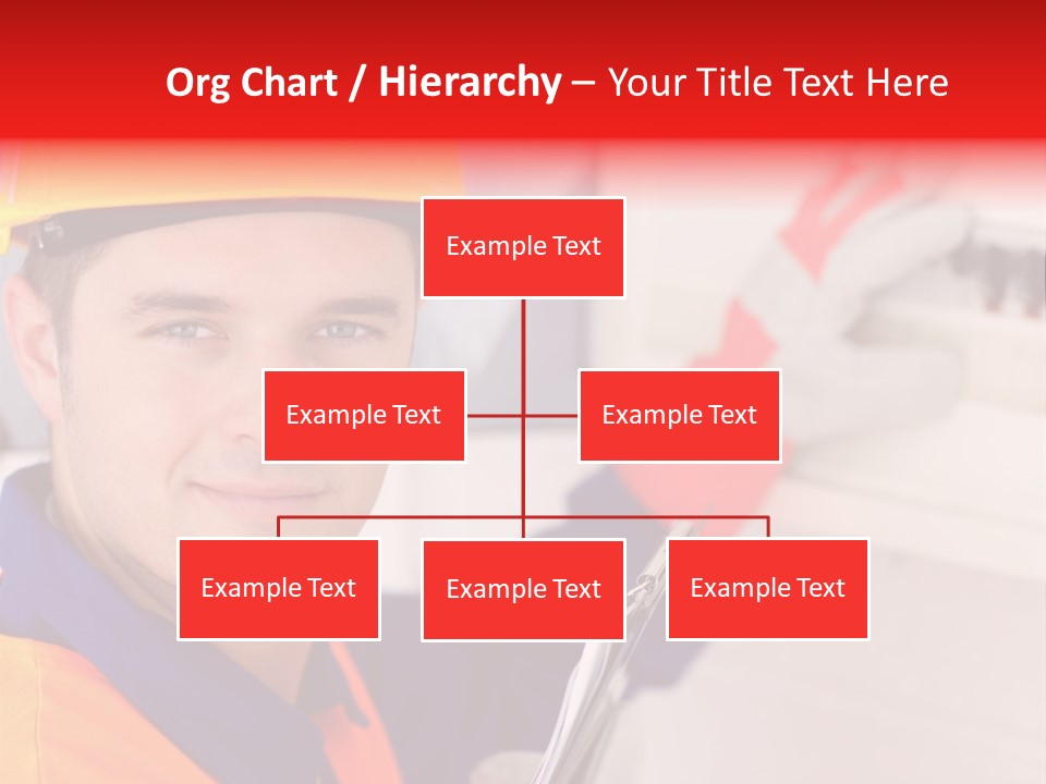 A Man Wearing A Hard Hat And Holding A Clipboard PowerPoint Template