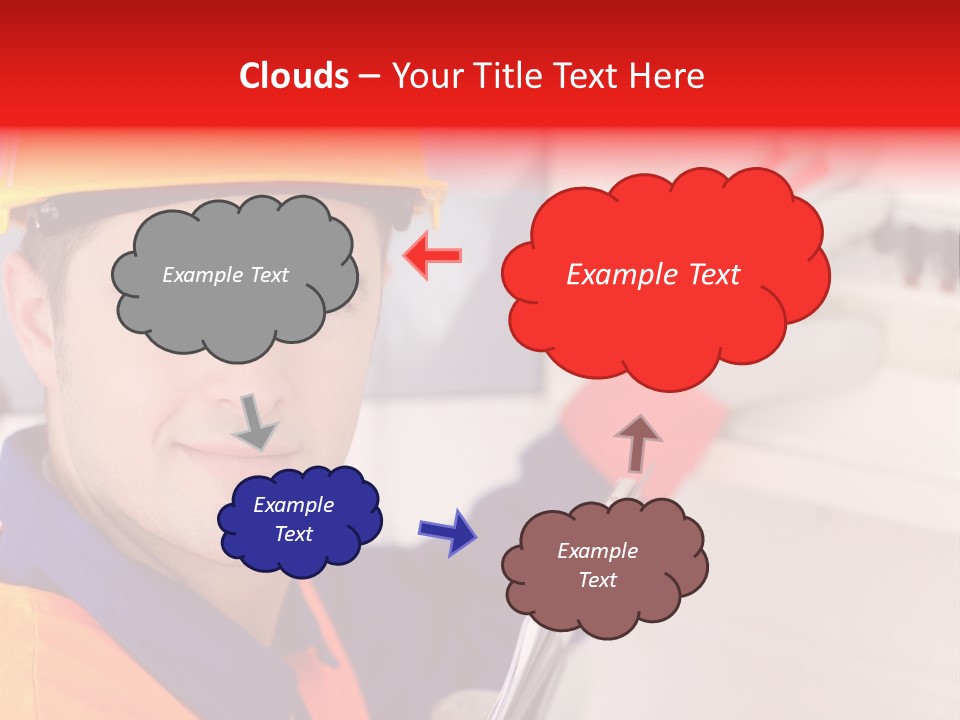 A Man Wearing A Hard Hat And Holding A Clipboard PowerPoint Template