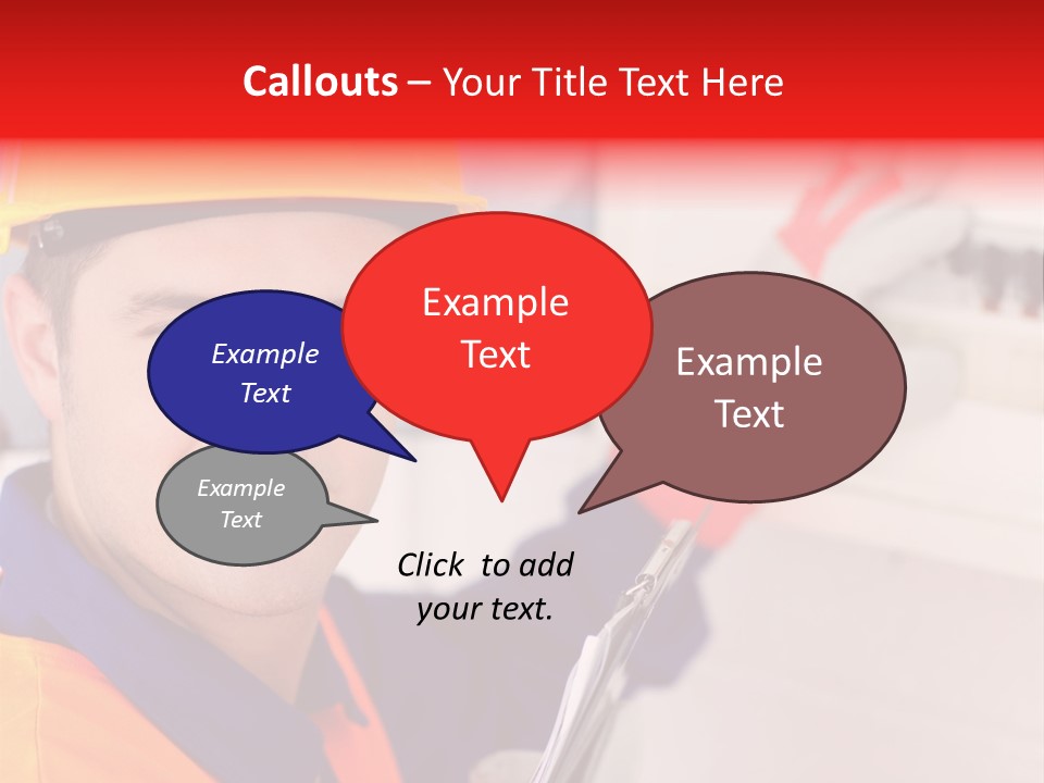 A Man Wearing A Hard Hat And Holding A Clipboard PowerPoint Template