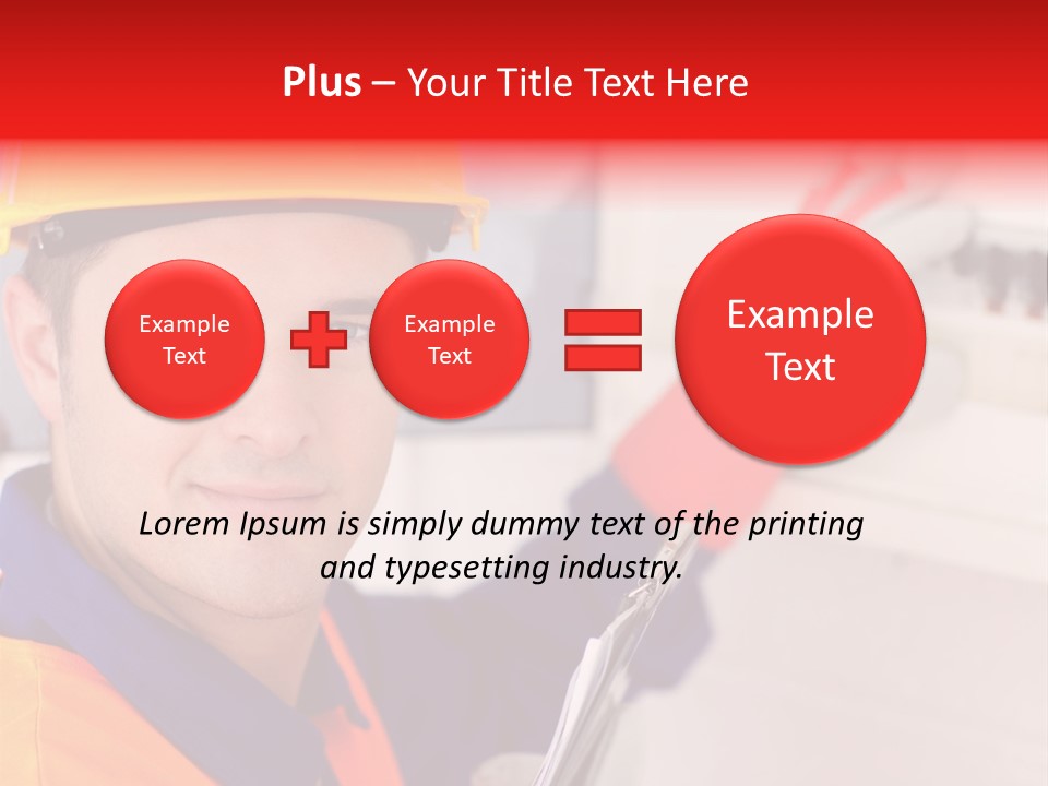 A Man Wearing A Hard Hat And Holding A Clipboard PowerPoint Template