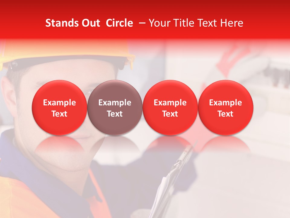 A Man Wearing A Hard Hat And Holding A Clipboard PowerPoint Template