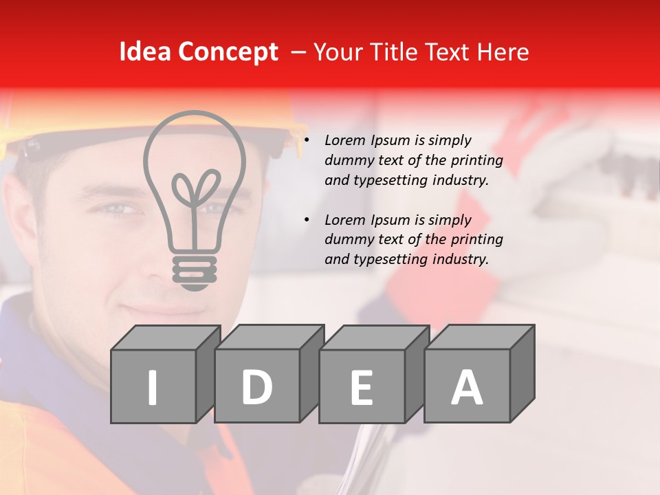 A Man Wearing A Hard Hat And Holding A Clipboard PowerPoint Template