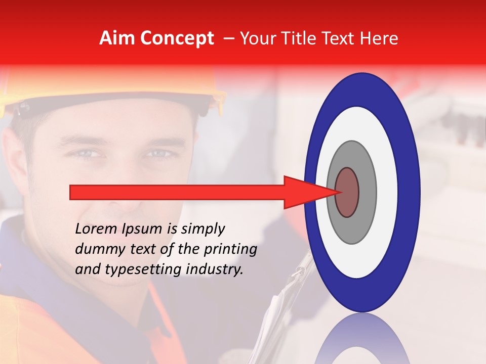 A Man Wearing A Hard Hat And Holding A Clipboard PowerPoint Template