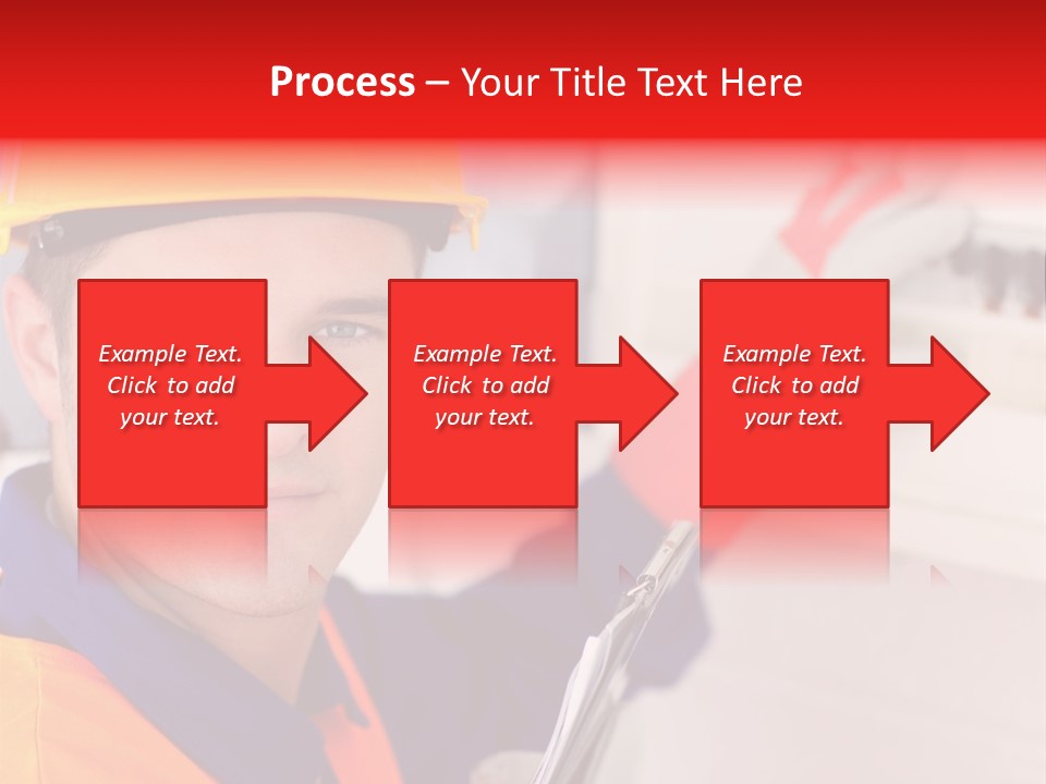 A Man Wearing A Hard Hat And Holding A Clipboard PowerPoint Template