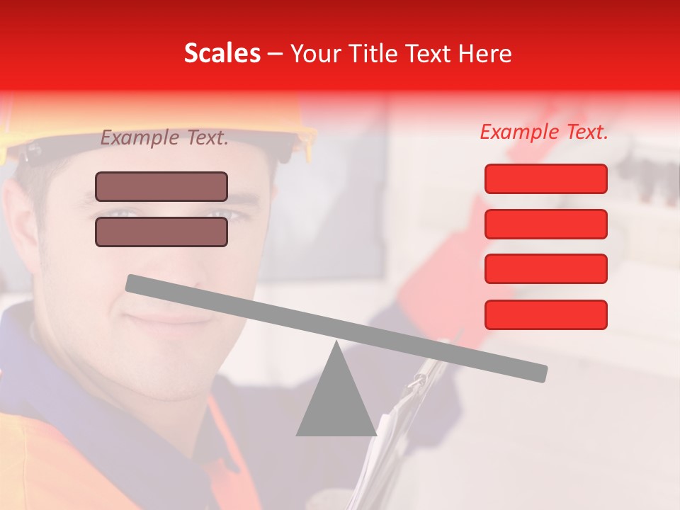 A Man Wearing A Hard Hat And Holding A Clipboard PowerPoint Template