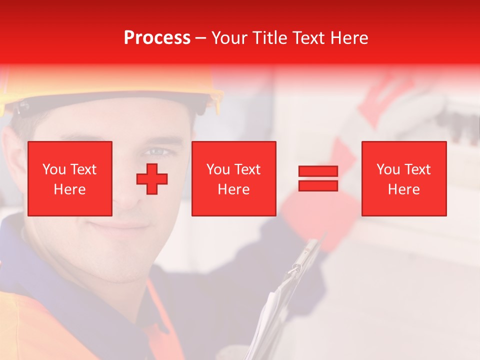 A Man Wearing A Hard Hat And Holding A Clipboard PowerPoint Template