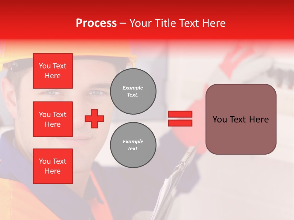 A Man Wearing A Hard Hat And Holding A Clipboard PowerPoint Template