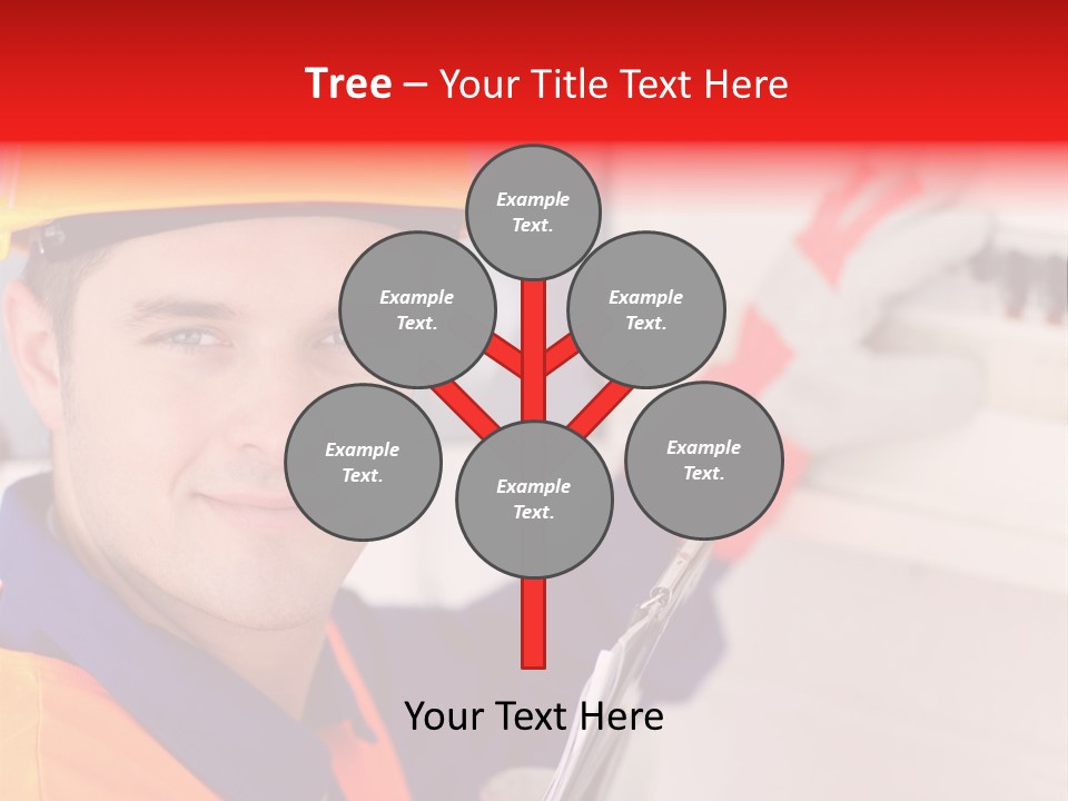 A Man Wearing A Hard Hat And Holding A Clipboard PowerPoint Template