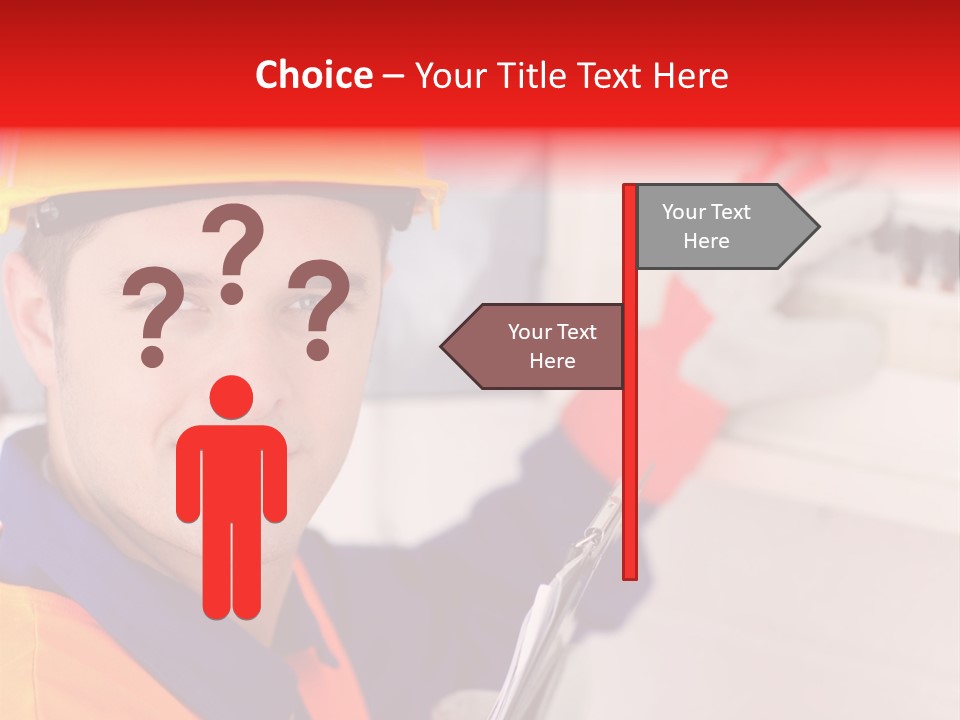 A Man Wearing A Hard Hat And Holding A Clipboard PowerPoint Template