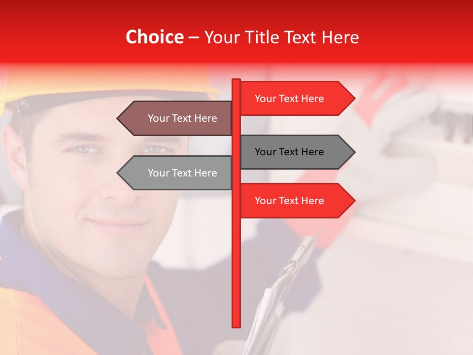 A Man Wearing A Hard Hat And Holding A Clipboard PowerPoint Template