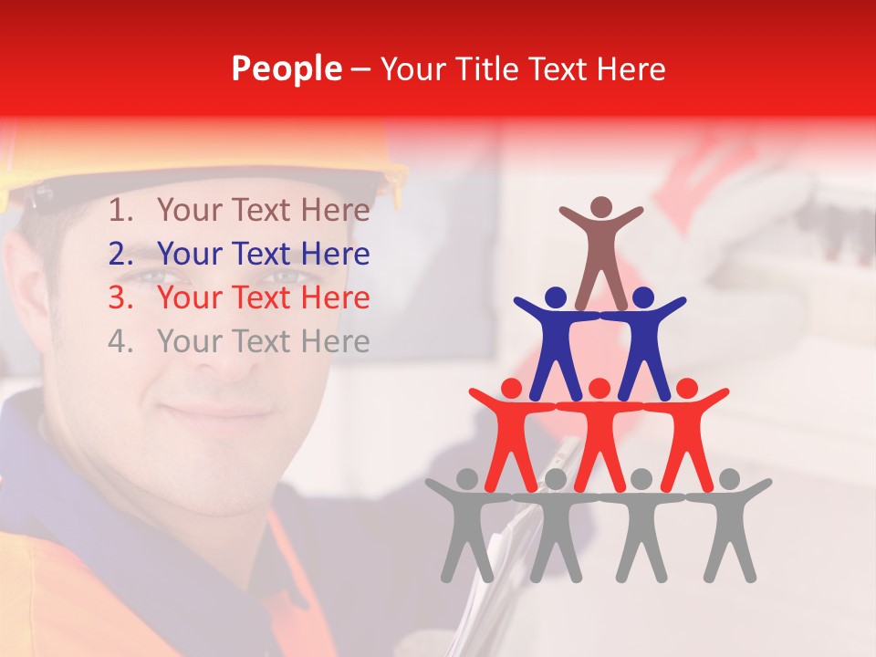 A Man Wearing A Hard Hat And Holding A Clipboard PowerPoint Template