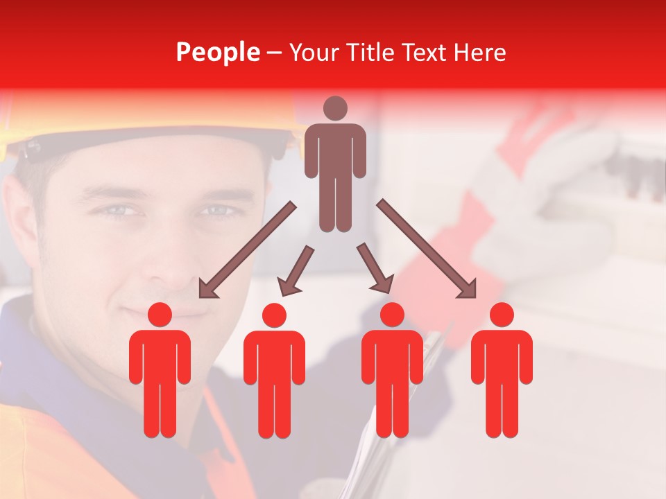 A Man Wearing A Hard Hat And Holding A Clipboard PowerPoint Template