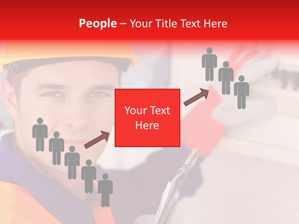 A Man Wearing A Hard Hat And Holding A Clipboard PowerPoint Template