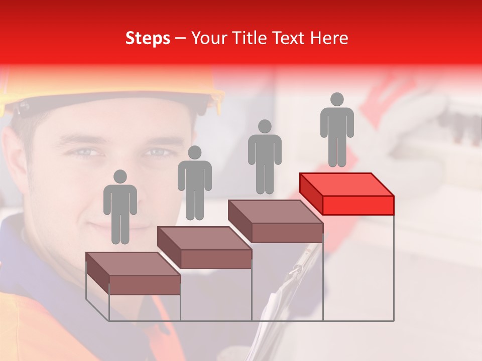 A Man Wearing A Hard Hat And Holding A Clipboard PowerPoint Template