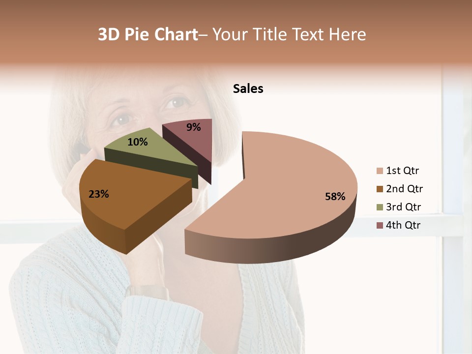 Cell Turquoise Lady PowerPoint Template