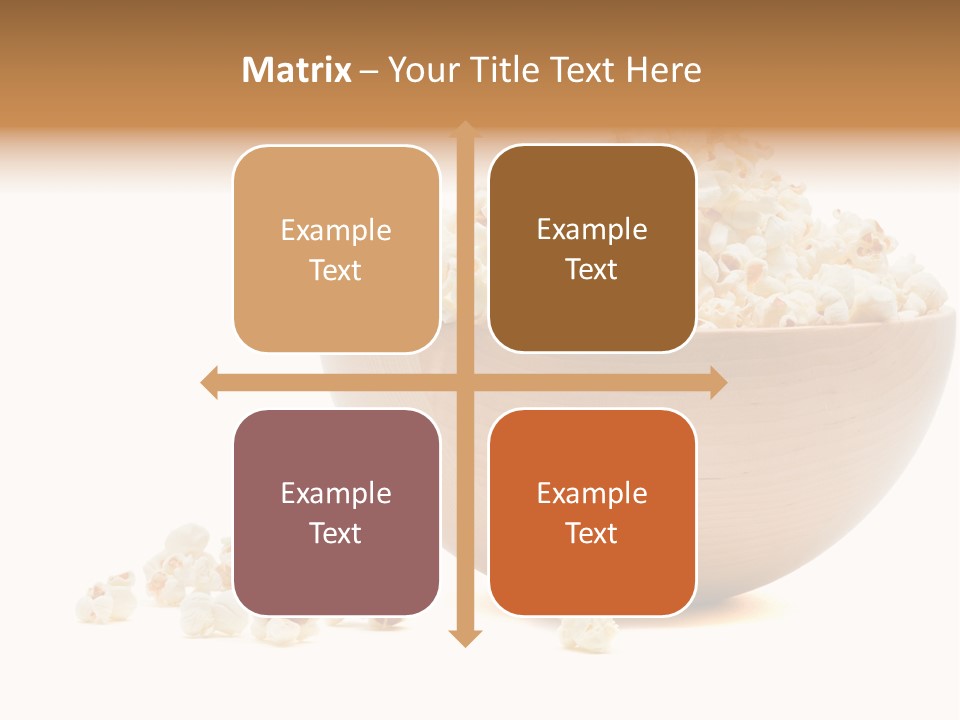 A Wooden Bowl Filled With Popcorn On Top Of A Table PowerPoint Template