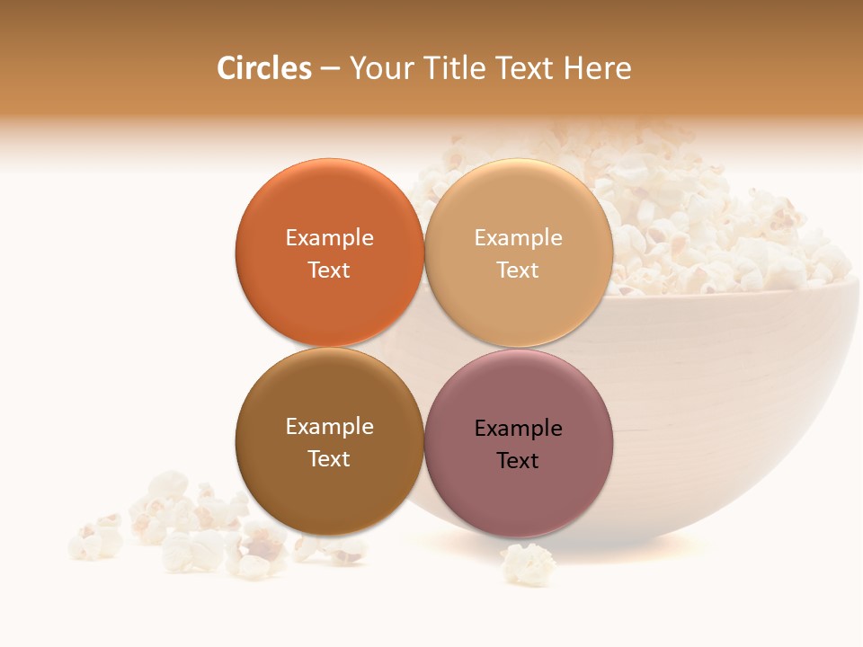 A Wooden Bowl Filled With Popcorn On Top Of A Table PowerPoint Template