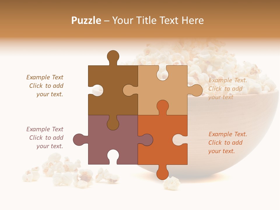 A Wooden Bowl Filled With Popcorn On Top Of A Table PowerPoint Template