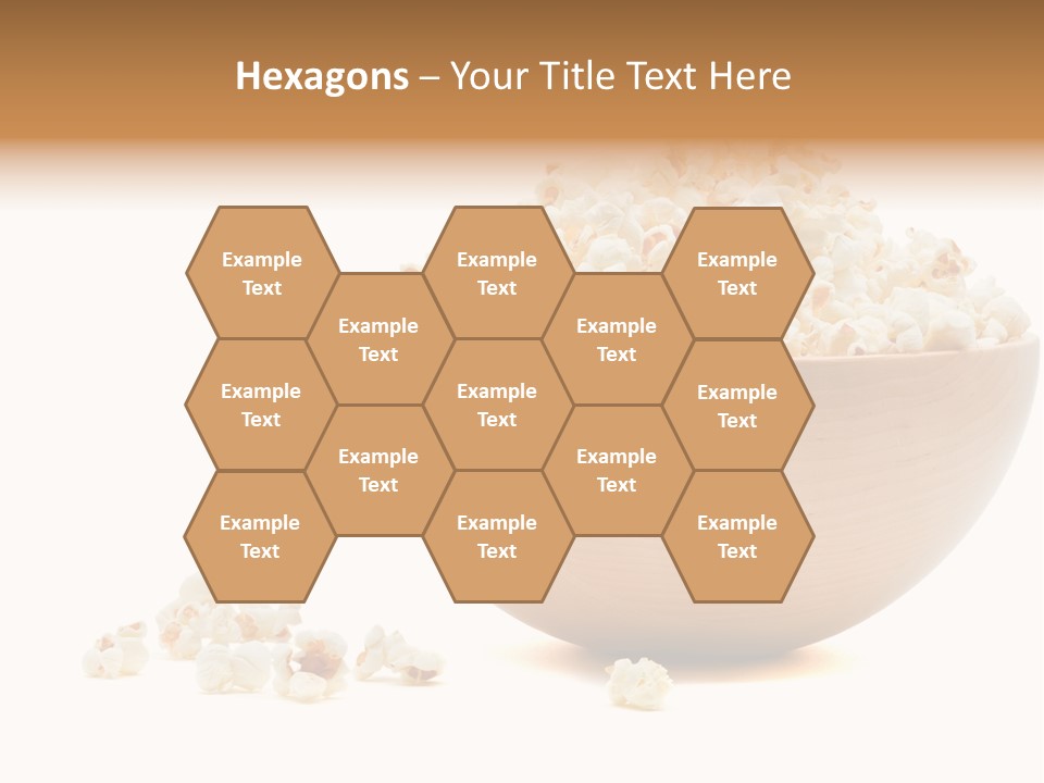 A Wooden Bowl Filled With Popcorn On Top Of A Table PowerPoint Template