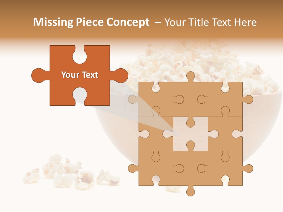 A Wooden Bowl Filled With Popcorn On Top Of A Table PowerPoint Template