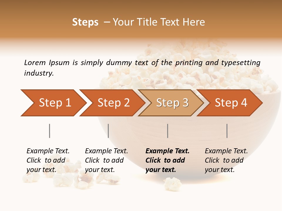 A Wooden Bowl Filled With Popcorn On Top Of A Table PowerPoint Template