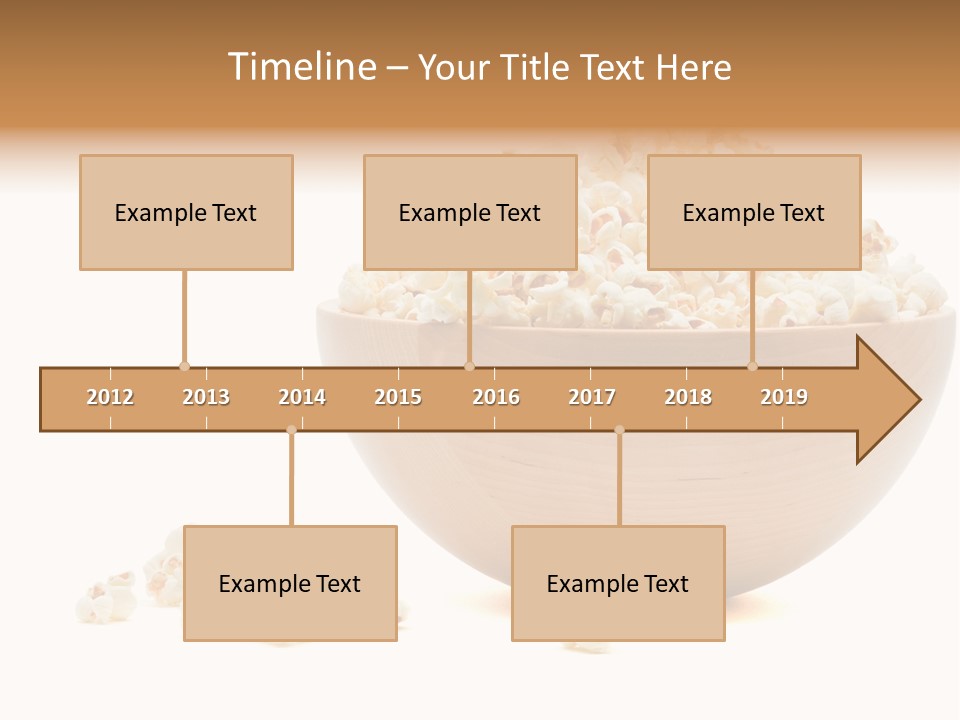 A Wooden Bowl Filled With Popcorn On Top Of A Table PowerPoint Template