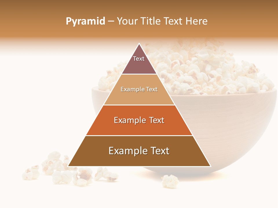 A Wooden Bowl Filled With Popcorn On Top Of A Table PowerPoint Template