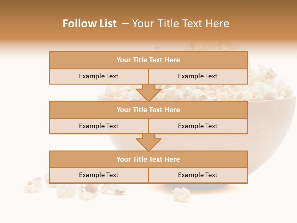 A Wooden Bowl Filled With Popcorn On Top Of A Table PowerPoint Template