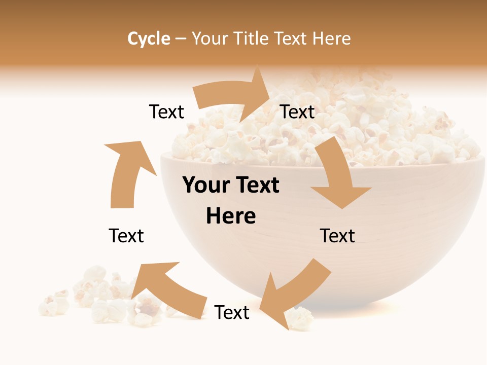 A Wooden Bowl Filled With Popcorn On Top Of A Table PowerPoint Template