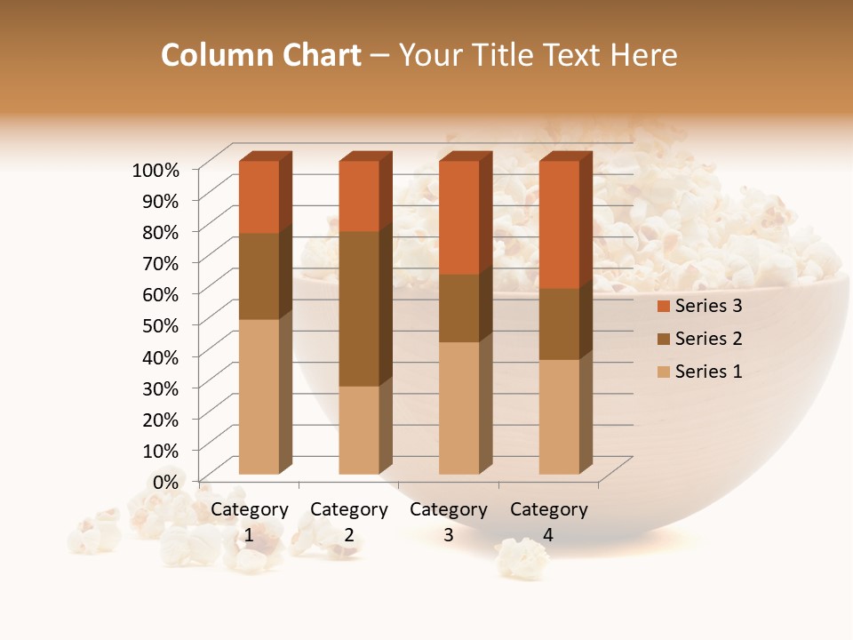 A Wooden Bowl Filled With Popcorn On Top Of A Table PowerPoint Template