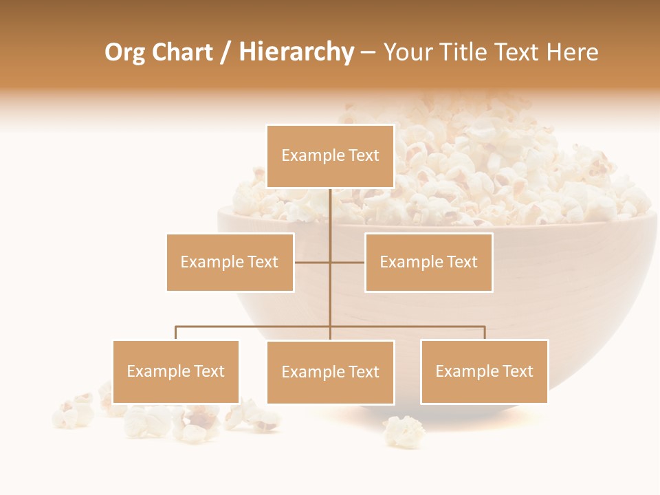 A Wooden Bowl Filled With Popcorn On Top Of A Table PowerPoint Template