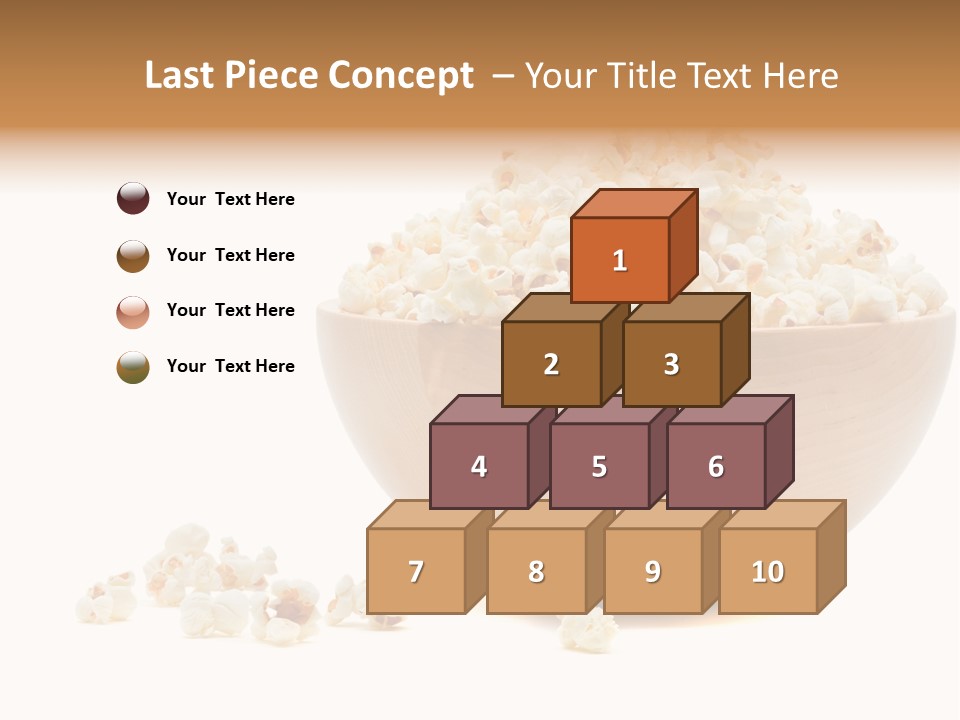 A Wooden Bowl Filled With Popcorn On Top Of A Table PowerPoint Template